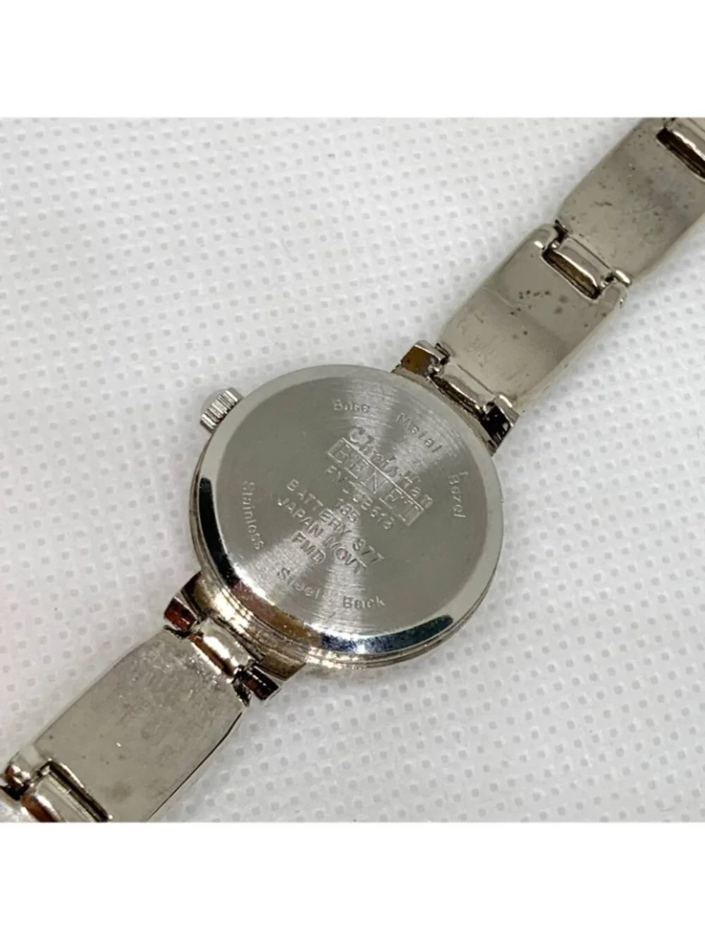 Christian Benet Women's Watch mop Dial Blue Stone quartz 22mm 6.5” running